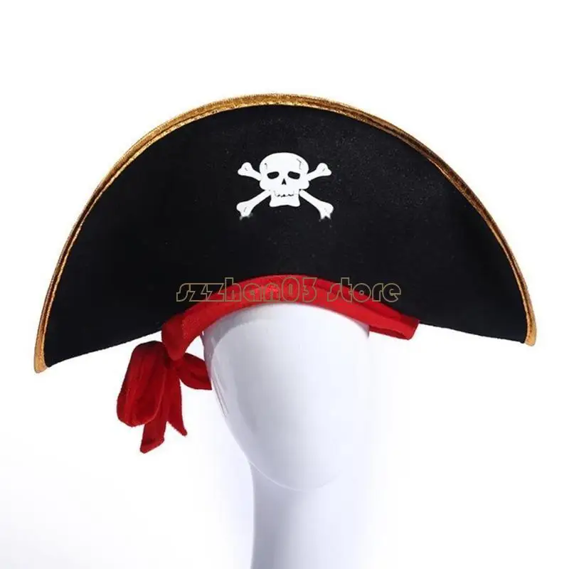 367c chapéu tricorne cosplay chapéu pirata performances palco chapéu armado adereços festa traje halloween
