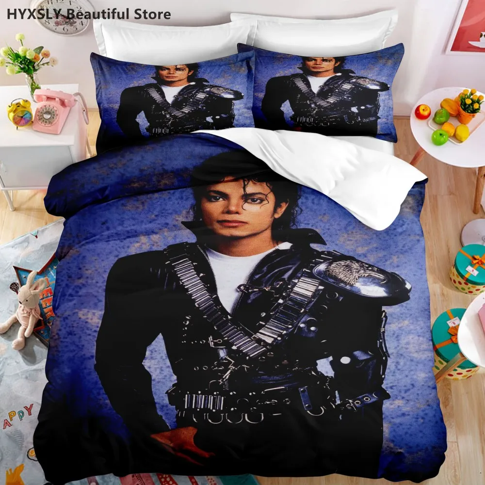 Michael Jackson Star 3D Duvet Cover Bedding Set Comforter Linen Pillowcases Home Decor Gift Single Double Twin King Queen