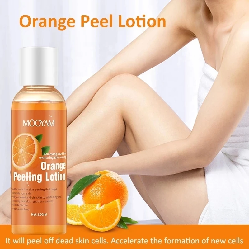 Loção de peeling amarelo laranja quente, óleo branqueador de pele escura, manchas de peptídeo de retinol, manchas de cravo, tratamento de manchas de pele ruim, cuidados