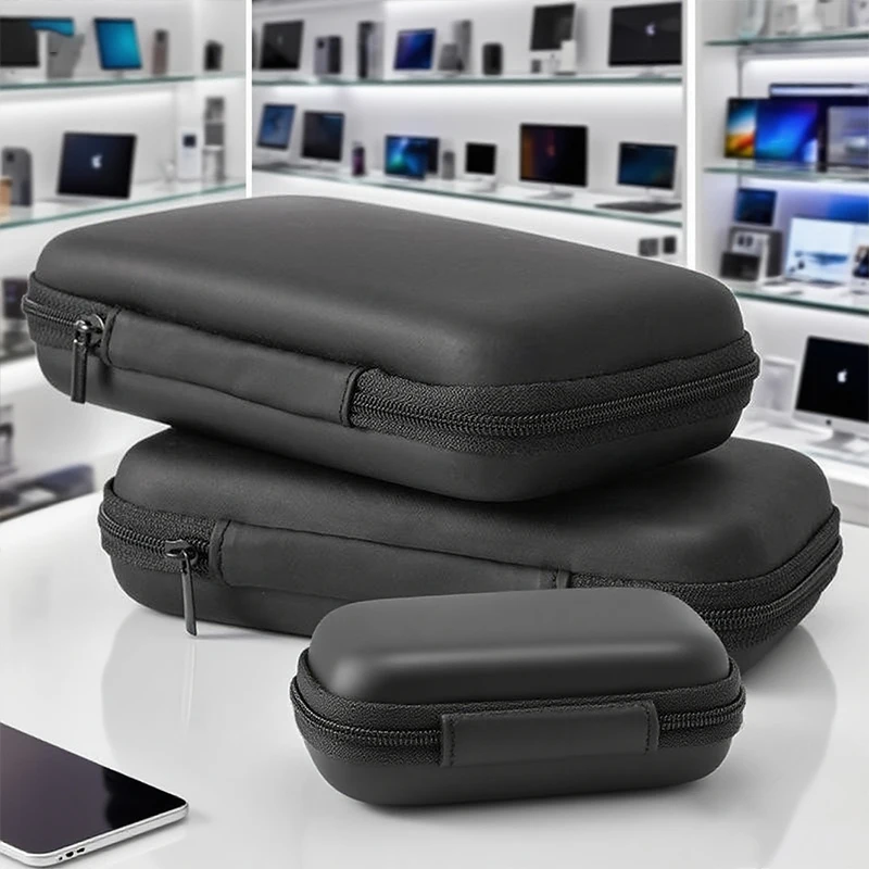 Portable Mini 3C Hard Shell Digital Gadgets Storage Bag Artificial Leather Earphone Charger Case Data Cable U Disk Organizer