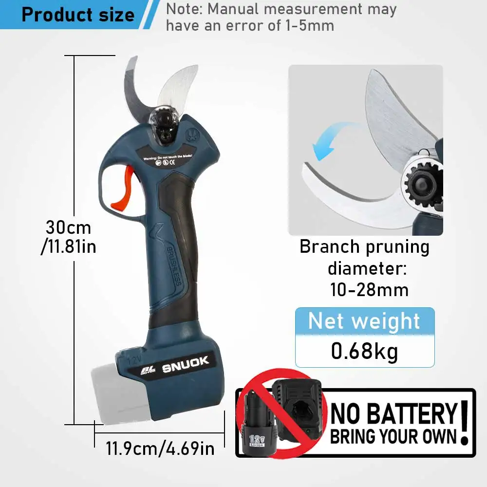 مقص تشذيب آلة عارية بدون فرش من SNUOK يمكنك صنعه بنفسك لتقوم بها بنفسك تشذيب الحدائق الخارجية بونساي تشذيب أشجار الفاكهة لبطارية ليثيوم Bosch12V #6