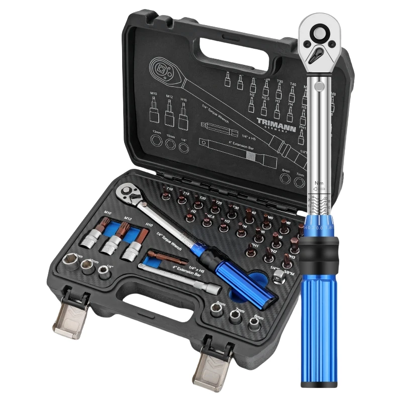 High Precision 1/4 Torque Wrench Set Bicycle Repair Tool Sets With Hard Case Packaging ODM OEM Support