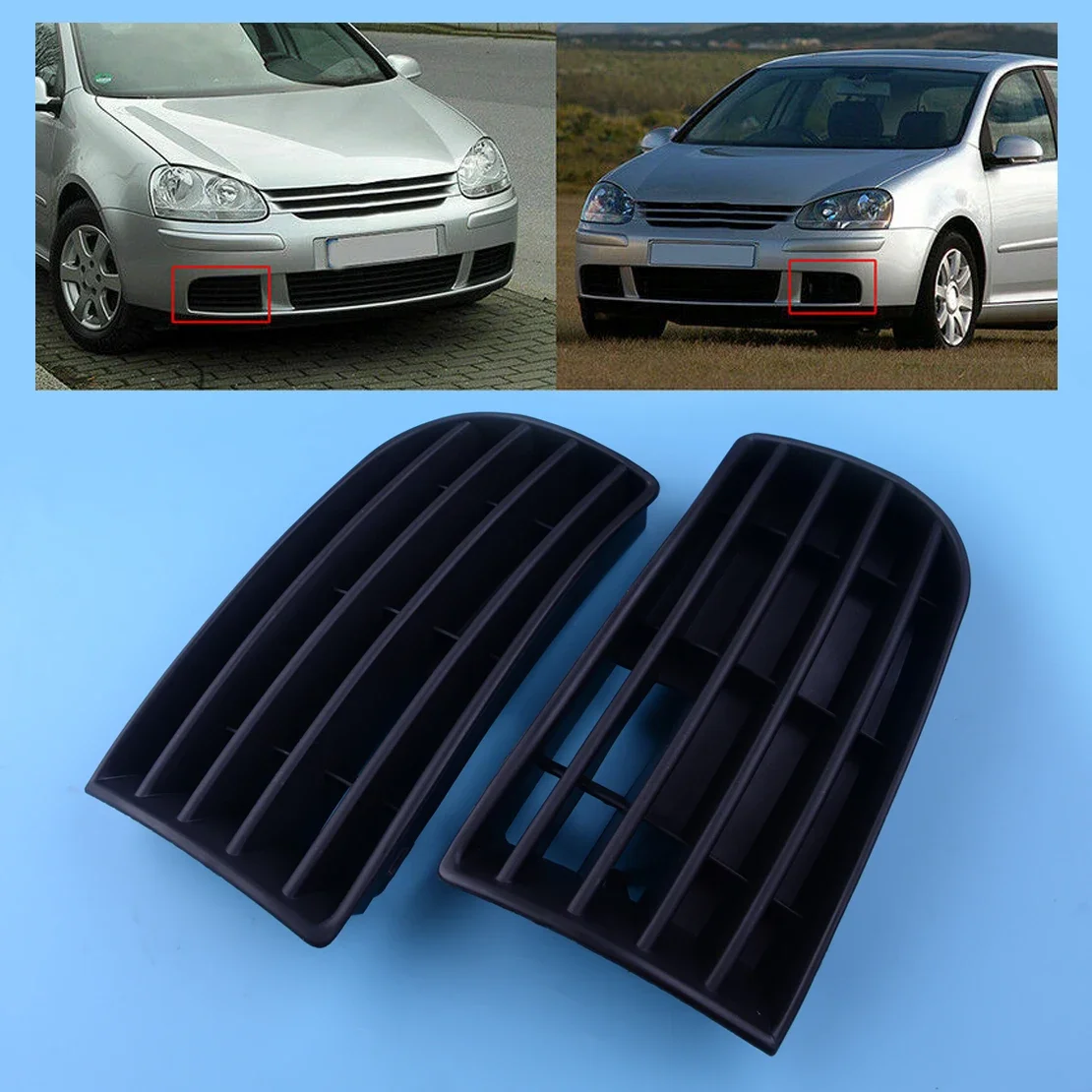 Front Bumper Fog Light Lower Grille for Volkswagen VW Golf 5 A5 MK5 Rabbit 2004-2009