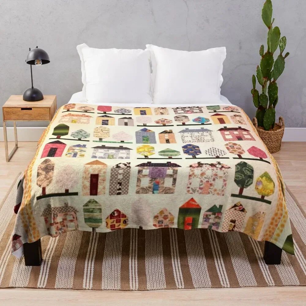 

Neighborhood Quilt Throw Blanket Blankets For Sofas funny gift Warm for winter Blankets