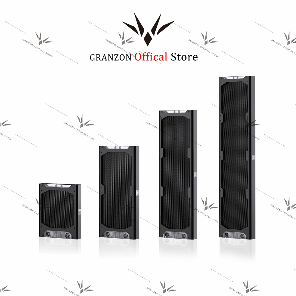 

Granzon 120/360/240/480mm Copper Radiator for PC Cooling 30mm Thickness G1/4'' Thread 12cm Fan Water Cooler Heatsink Black