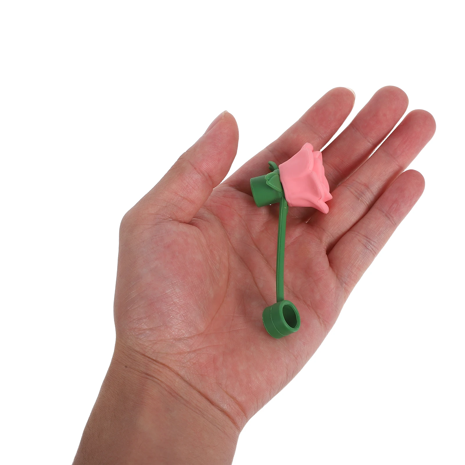 

6Pcs Silicone Rose Straw Covers 0.39inch Dustproof Caps for Straws Reusable Elegant Flower Shaped Toppers for Cups Tumblers Lid