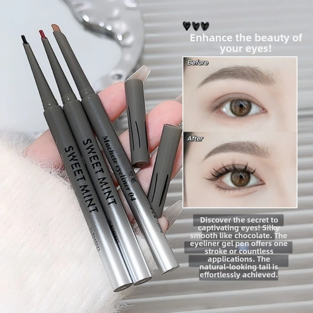 Matte Finish Rose Red Eyeliner Long-lasting Silky Smooth Lying Silkworm Eyeliner Easy To Color Waterproof Formula Eyeliner Pen - view 4