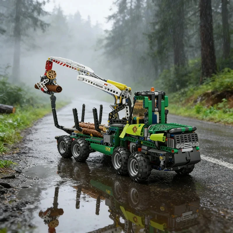 

Технический пневматический лесозаготовительный грузовик-конструктор: развивающие игрушки на радиоуправлении с приложением для взрослых и детей, подарки на день рождения