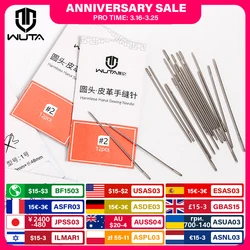 WUTA 24 Pcs Large Eye Blunt Stitching Needle Harness Round-pointed Needle Leather Hand Sewing Blunt Leathercraft Sewing Needle