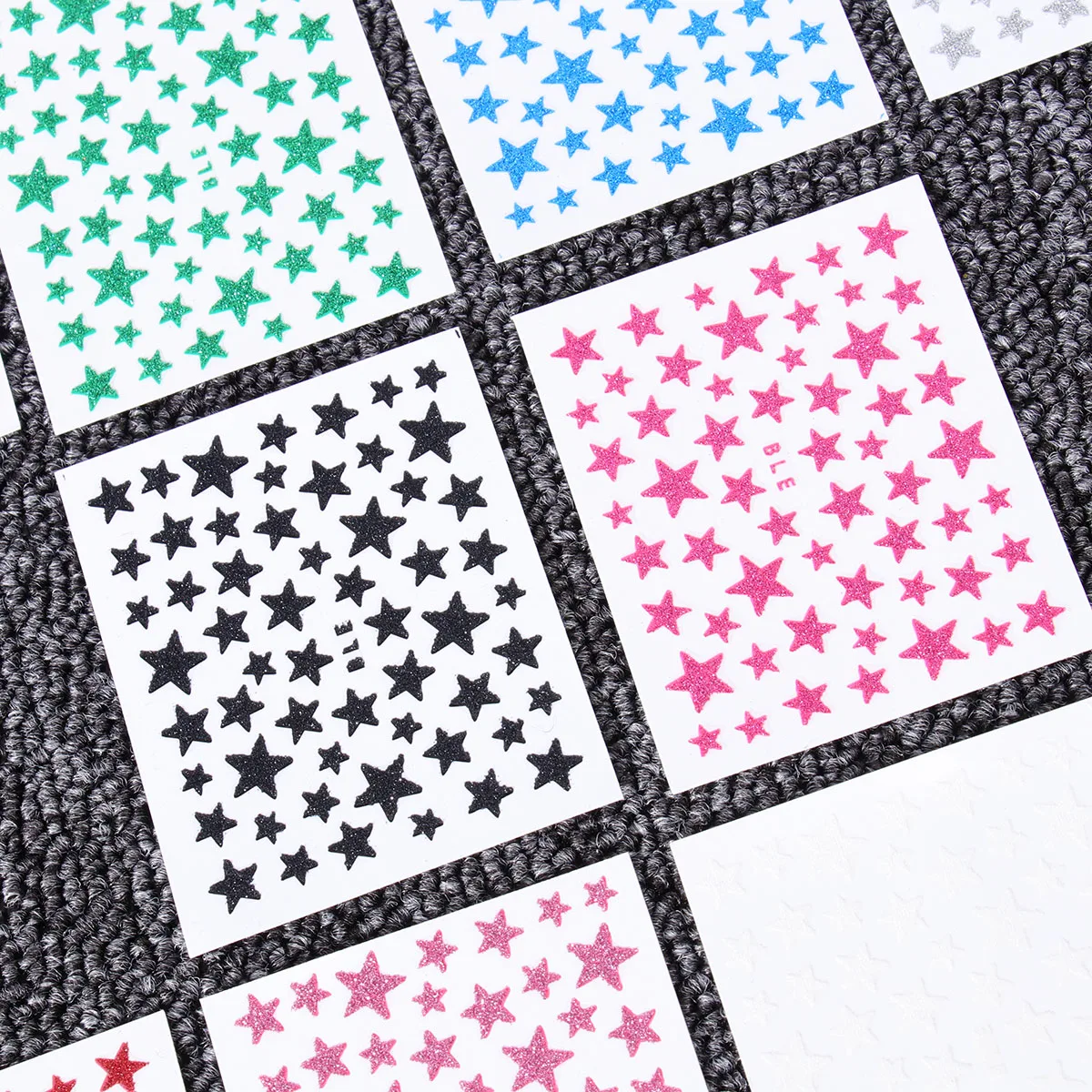 Pegatinas de uñas 3D con diseño de estrella brillante, calcomanías autoadhesivas para decoración de manicura a la moda para mujer