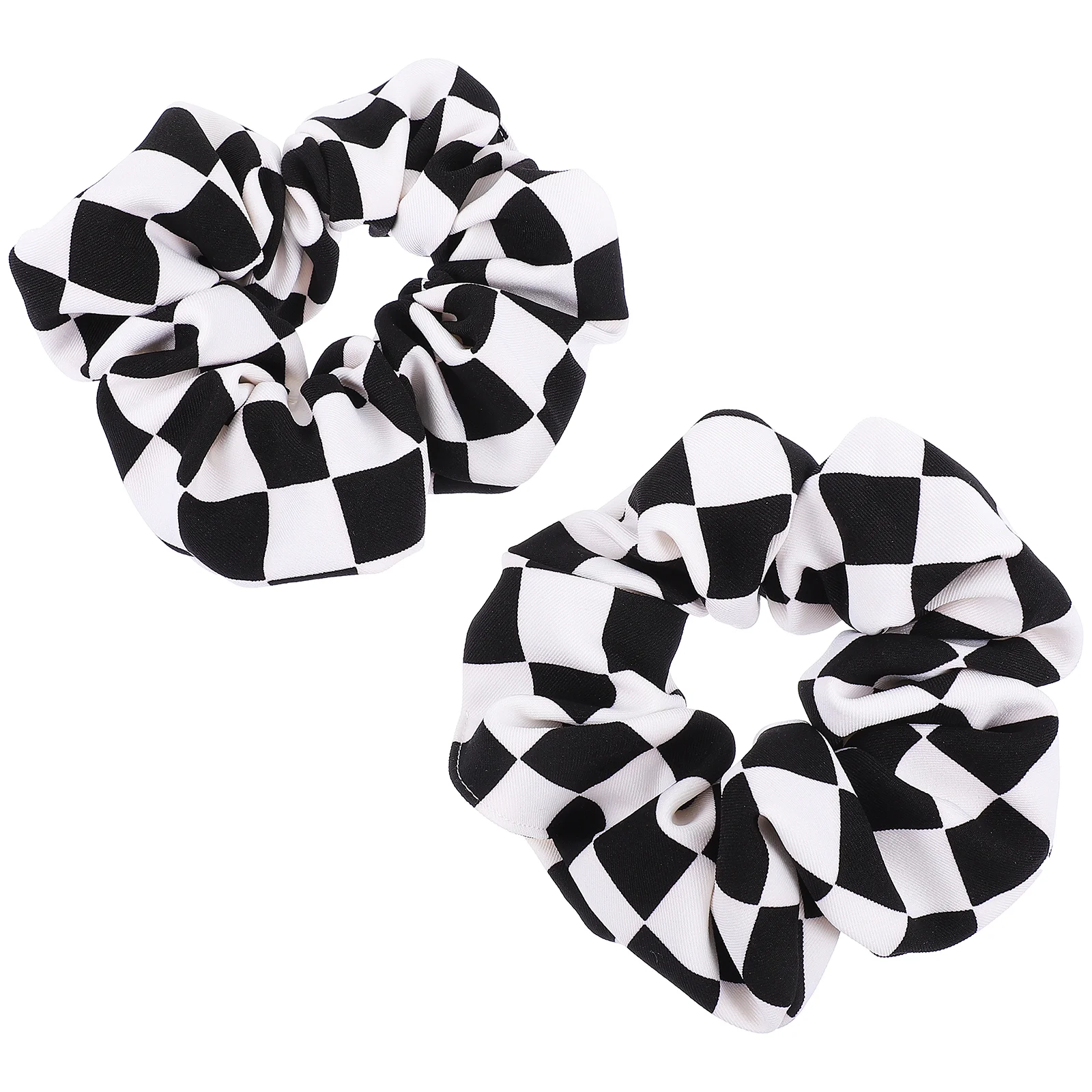 2 pçs laços de cabelo para mulheres elástico preto e branco xadrez corda feminina scrunchies temperamento francês menina anéis senhora