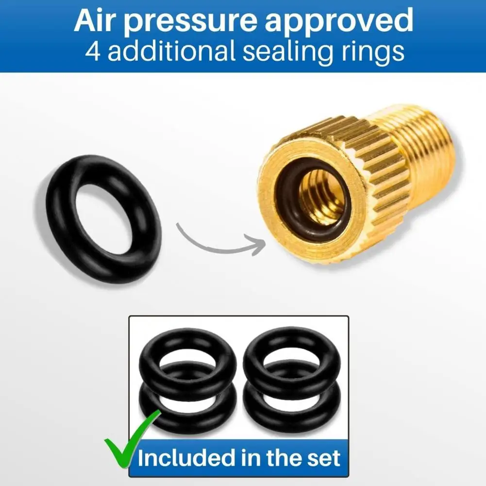 Presta to Valve Adapter Kit Presta Valve Adapter Set with Bike Tire Caps for Pump Air Compressor Convert Presta for Mtb for Gas