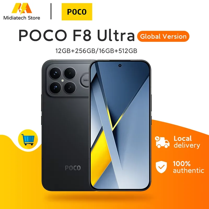 Version mondiale POCO F8 Ultra Snapdragon 8 Elite Gen 5 Smartphone Écran AMOLED 6,9 pouces 120 Hz Batterie 6500 mAh 100 W Téléphone POCO