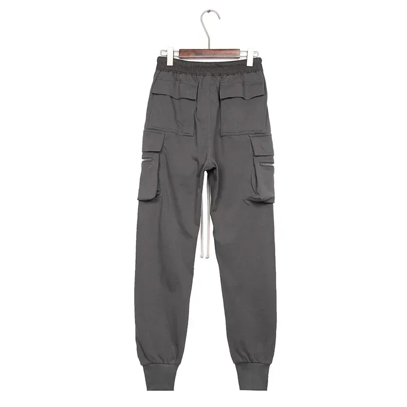 High Street Rick Pants For Men 24ss Autumn Y2k Men Clothing Black Casual  Pants Harajuku Multi-Pocket RO Cargo Pants