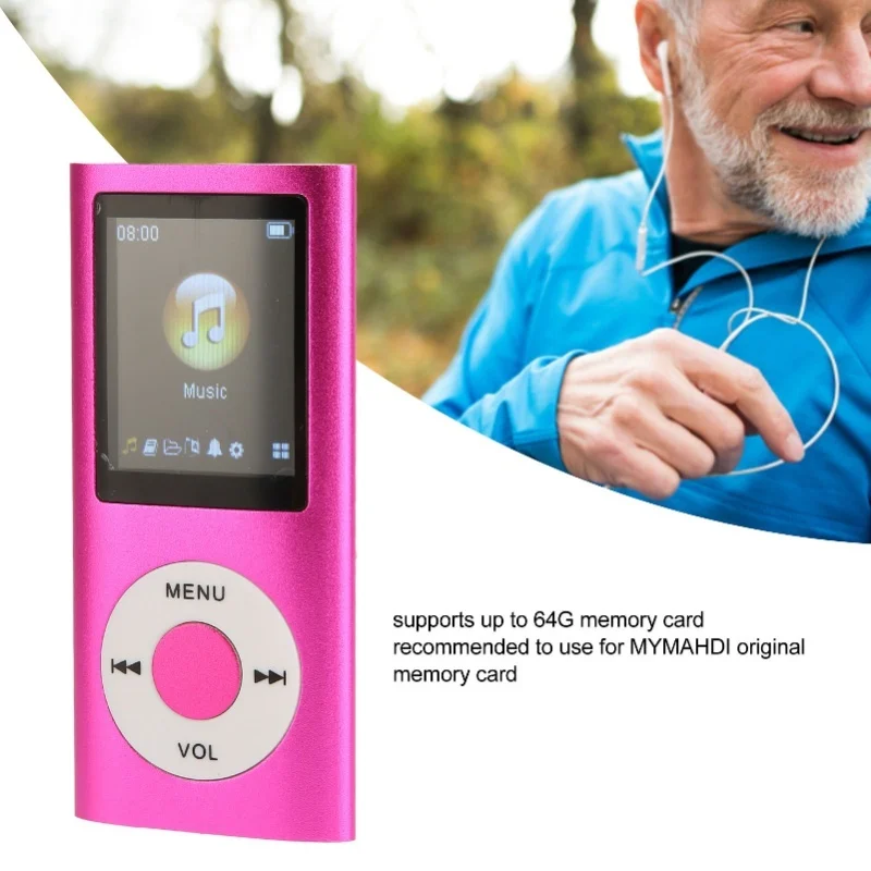 1.8in Player Support Memory Card Ultra Thin LCD MP3 Player With Bluetooth For Students Running Walking
