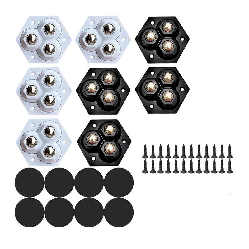 Self Adhesive Caster Wheels 8Pcs, Stainless Steel Ball Bearings For Kitchen Appliances