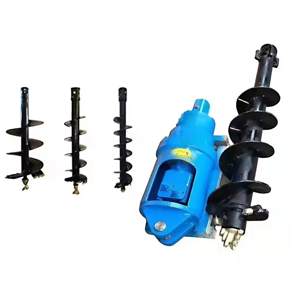 

Garden Planter Hole Digger Earth Auger Mini Excavator Hydraulic Drill Attachment for Skid Steer Loader Auger Drill Auger Drive