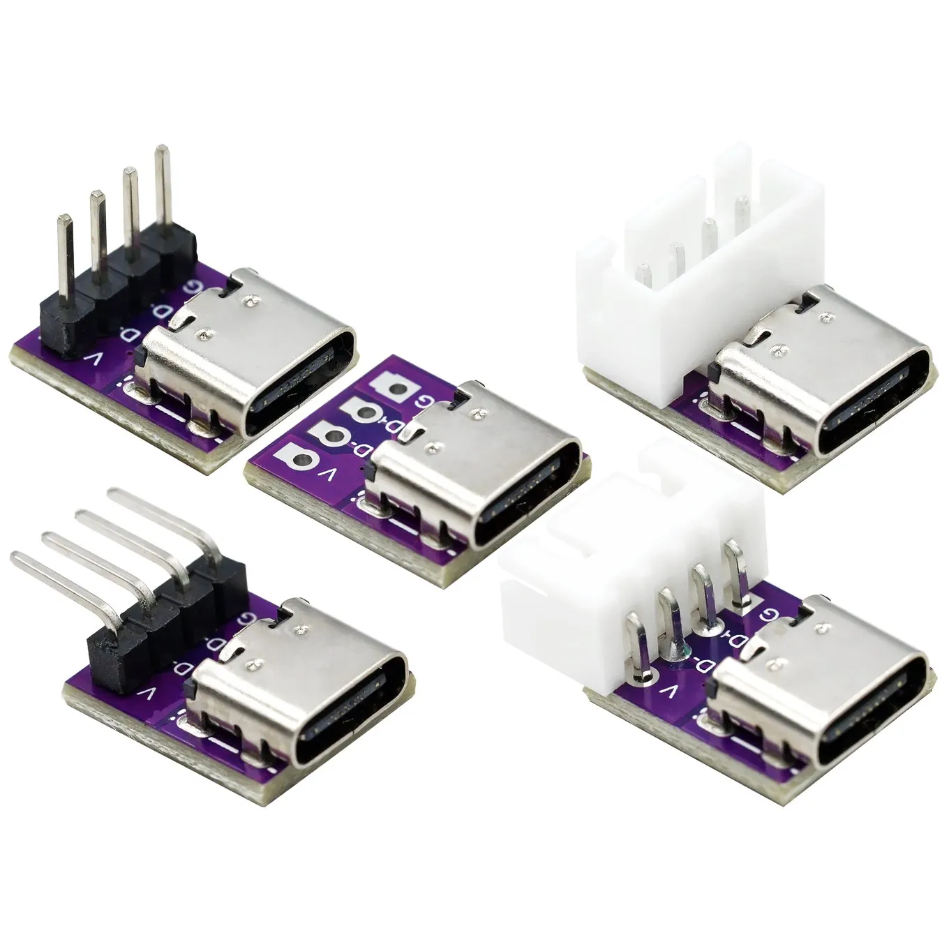 USB3.1 16P to 2.54 high current power conversion board is inserted on both sides of the TYPE-C motherbase test board