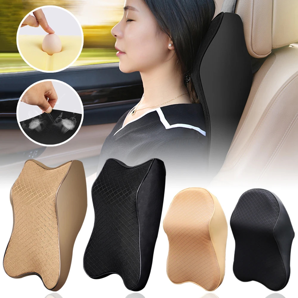 

Car Neck Pillow 3D Memory Foam Head Rest AdjustableHeadrest Pillow Travel Neck Cushion Support Seat pillow acessorios para carro