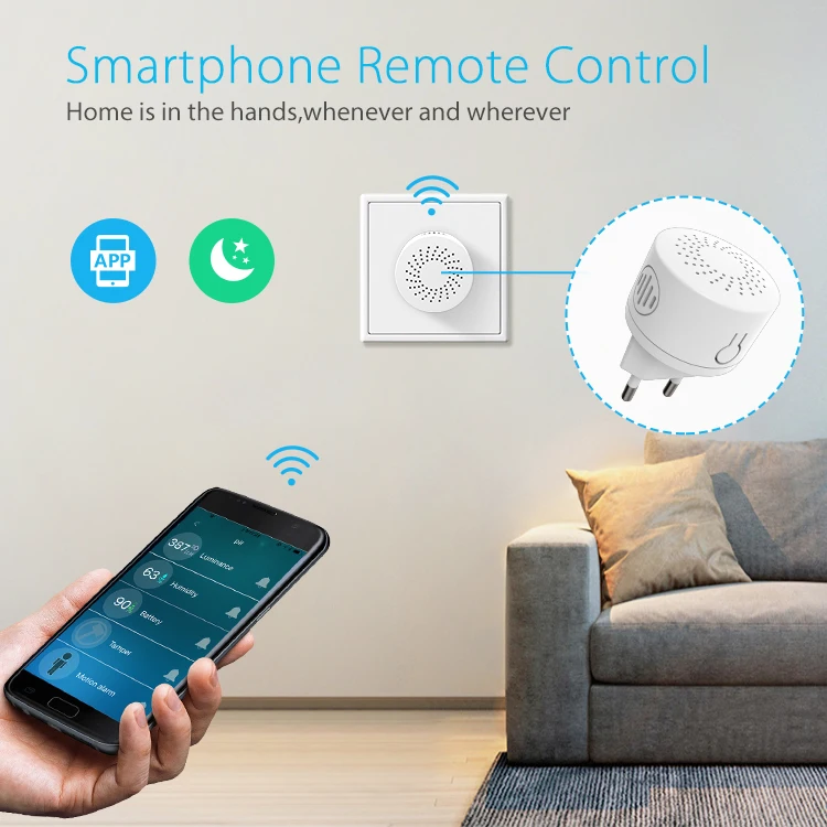 Z-wave repetidor inteligente ue 868.4mhz temperatura detecção de umidade app controle remoto sistema de alarme de automação residencial inteligente casa