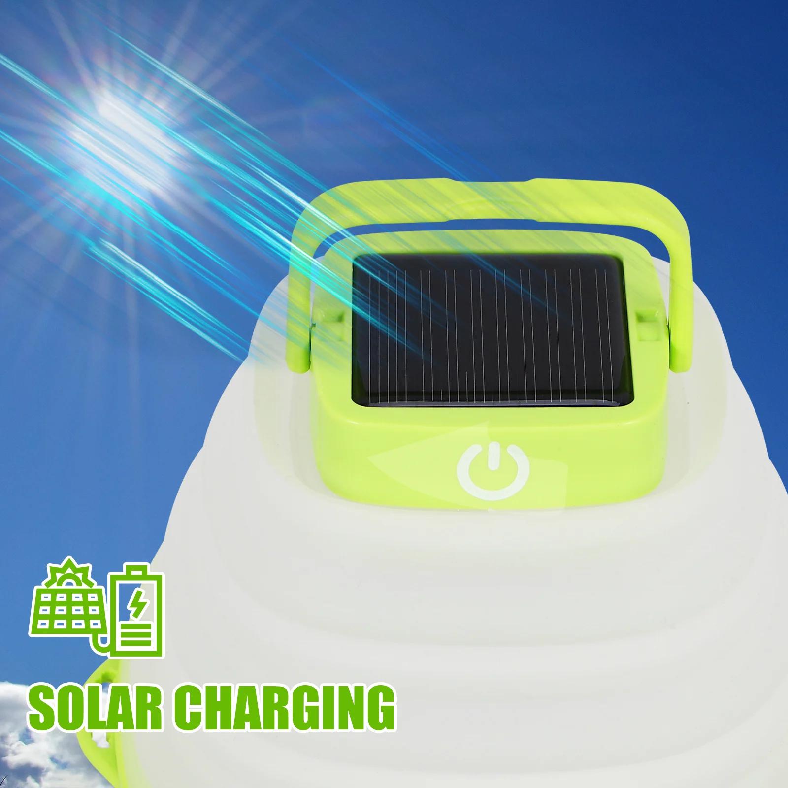 

Adjustable Bright Led Collapsible Camping Lantern Solar Powered Silicone Tent Light Anti-Slip Handle Portable Emergency Lamp For