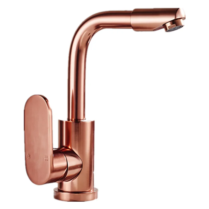 

DONYUMMYJO Deck mounted Space Aluminum rose gold basin mixer tap with single handle rose kitchen sink faucets