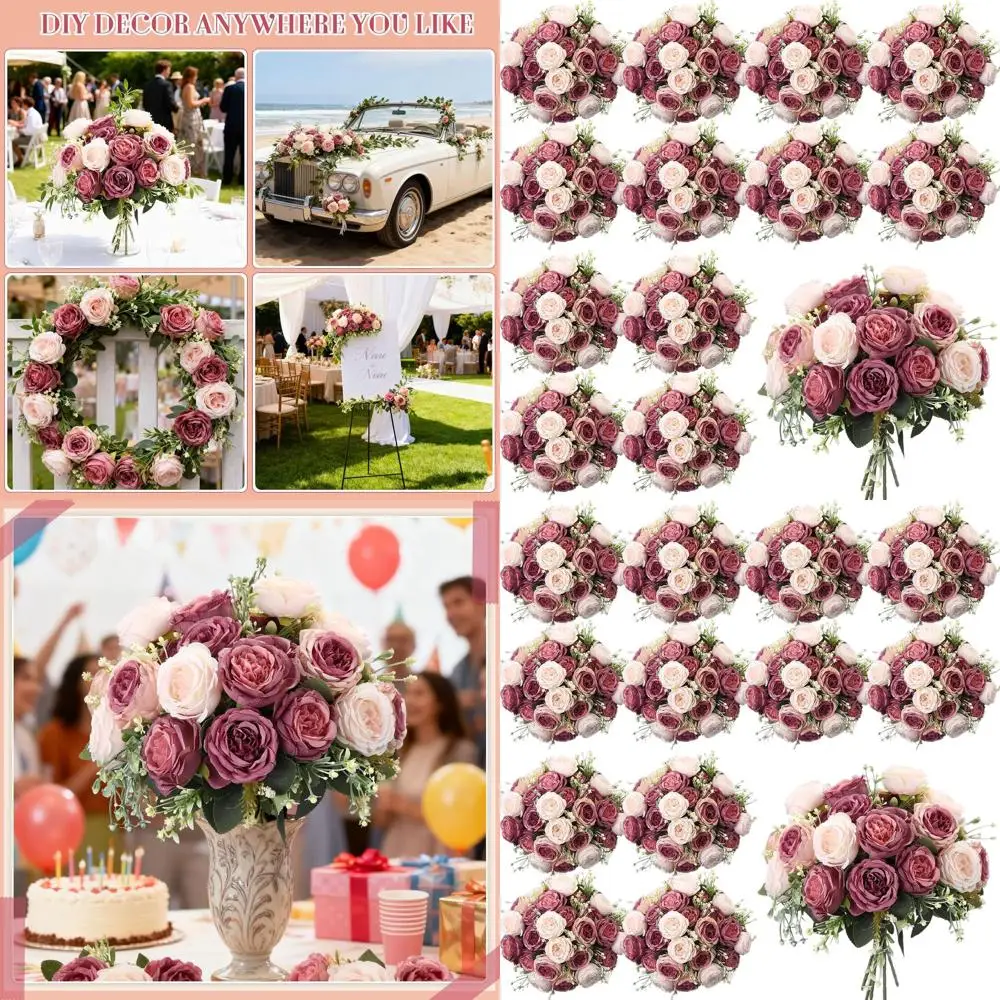 

Искусственные цветы пиона в пыльном розове и пыльной розе для декора ваз, свадеб и вечеринок