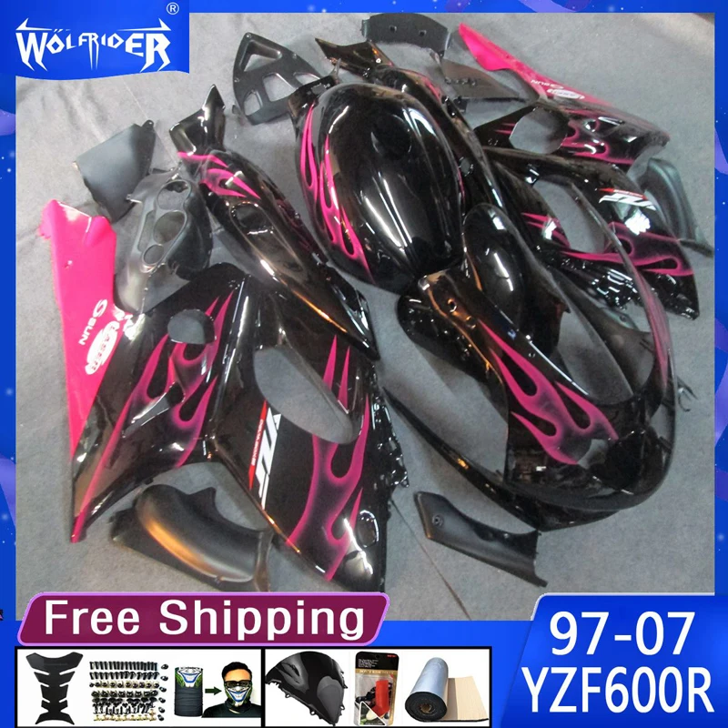 

Motorcycle ABS plastic fairings for YZF600R 97-07 YZF600R 1997 - 2007 Motorbike pink black fairing Manufacturer Customize cover