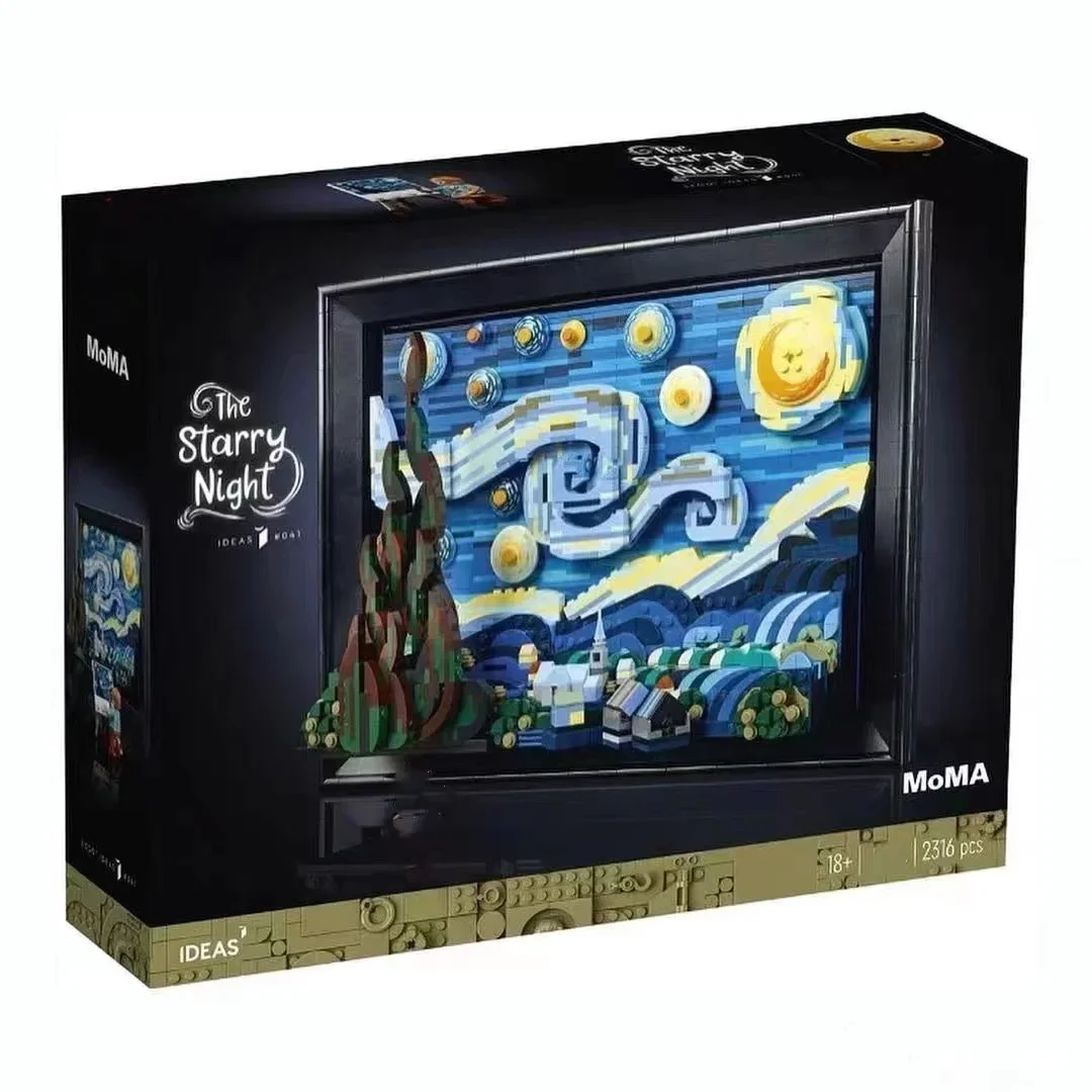 

21333 Van Gogh Bricks The Starry Night 2316pcs Moc Art Painting Building Blocks Model Christmas Gift Toy For Boys