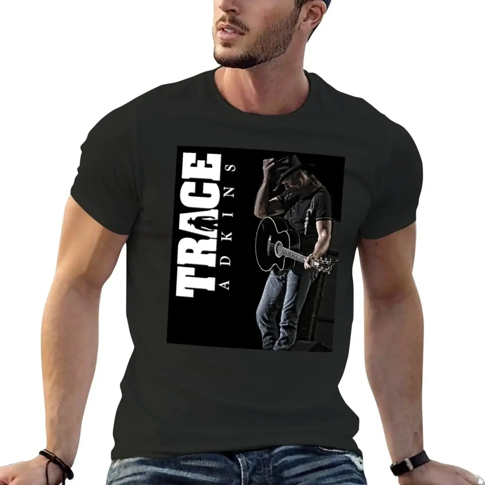 

Trace Guitar Music Band Adkins Logo T-Shirt customizeds korean fashion heavyweight t shirts for men