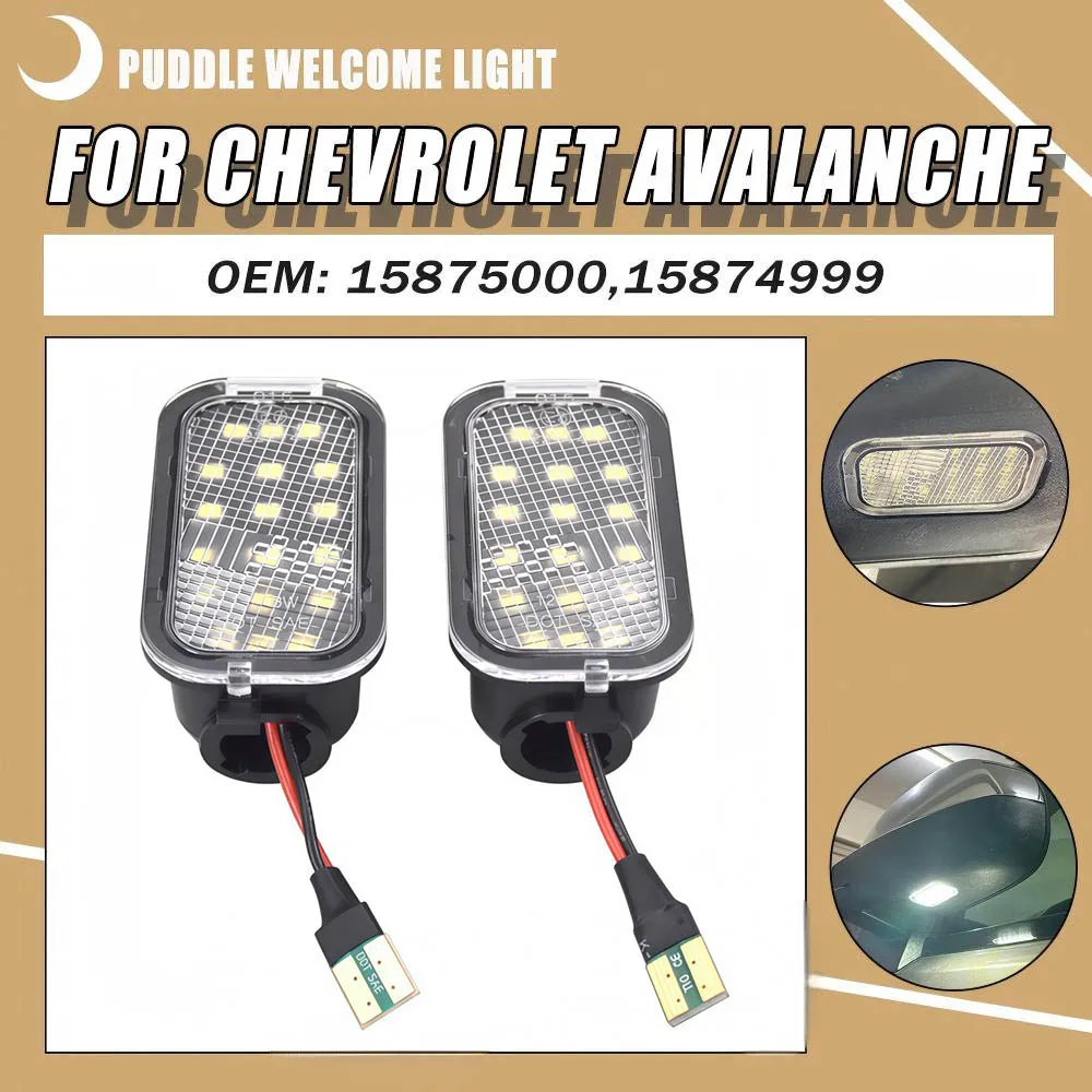 LED Under Mirror Signal Side Marker Light For 2007-2014 Chevy Silverado 2500HD 3500HD Tahoe GMC Yukon Suburban 1500 Puddle Light