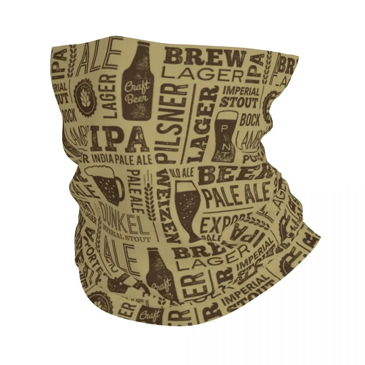 

Retro Beer Bandana Neck Cover Printed Balaclavas Face Mask Scarf Warm Headwear Running Unisex Adult Breathable