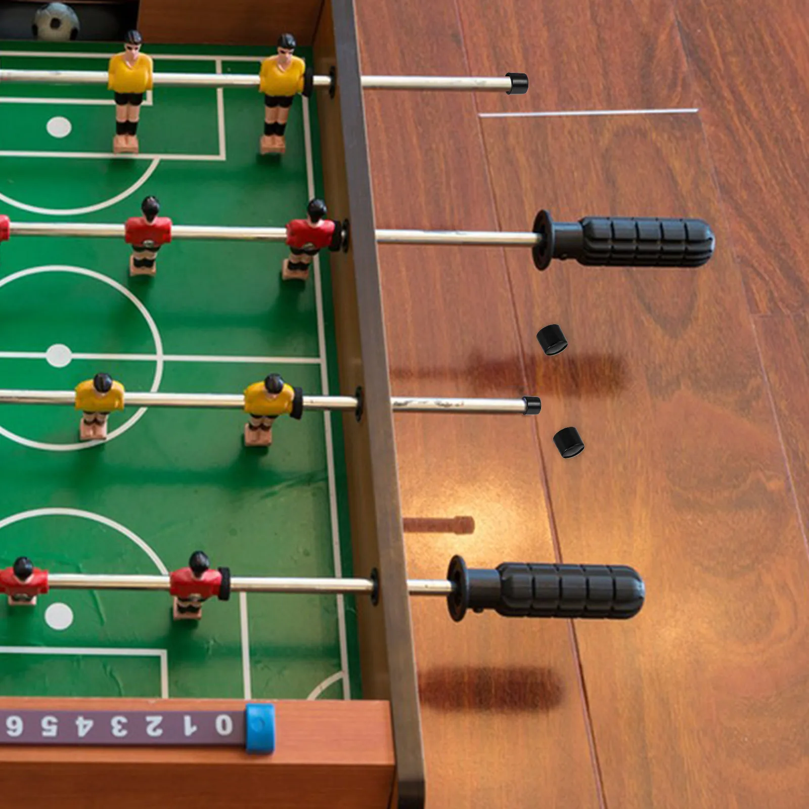 10 قطعة قبعات نهاية فووسبالل 12 مللي متر قبعات أمان القطب البلاستيكي لطاولة كرة القدم قضيب استبدال عالمي مناسب خفيف الوزن