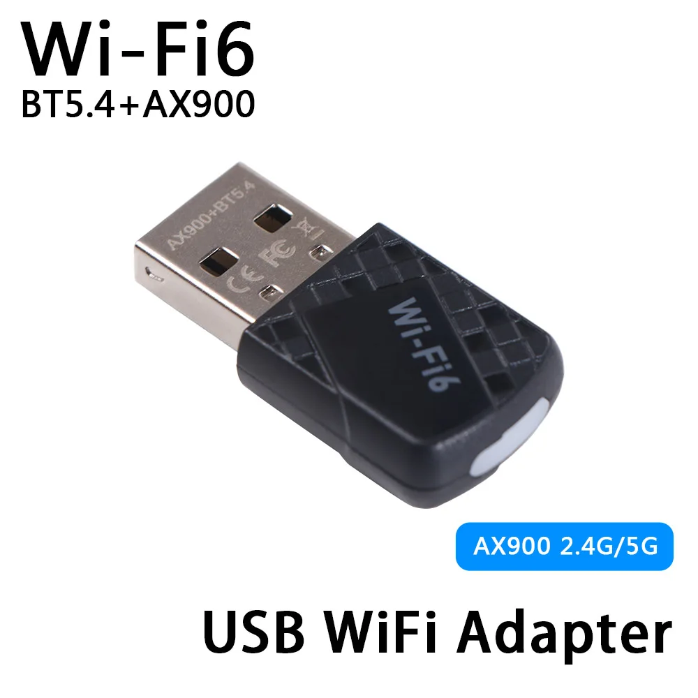 

WiFi 6 Bluetooth 5.4 Adapter 900Mbps Dual Band USB Network Card Mini USB 2in1 Dongle Wireless WiFi Receiver LAN Connection