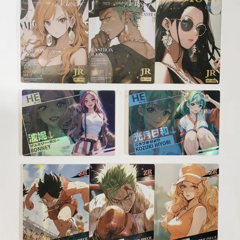 

Anime One Piece JR ZR HE Series Cards Zoro Nami Robin Chopper Hancock Collection Cards Christmas Birthday Gifts Children's Toys