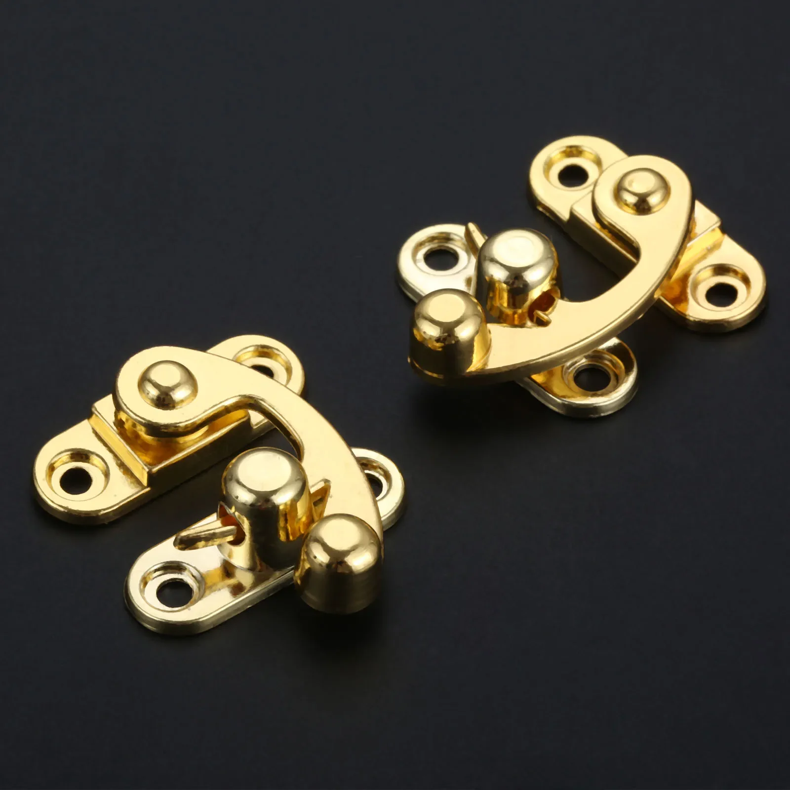 2 Pcs 29*33mm Furniture Hardware Locked Box Suitcase Toggle Latch Clasp Buckles Antique Right Lock Zinc Alloy Wooden Box Hasps