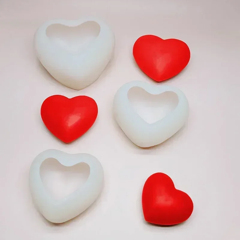 3D Silicone Love Heart Mold Aroma Gypsum Plaster Silicone Mould Home Decoration Party DIY Love Heart Candle Resin Mold