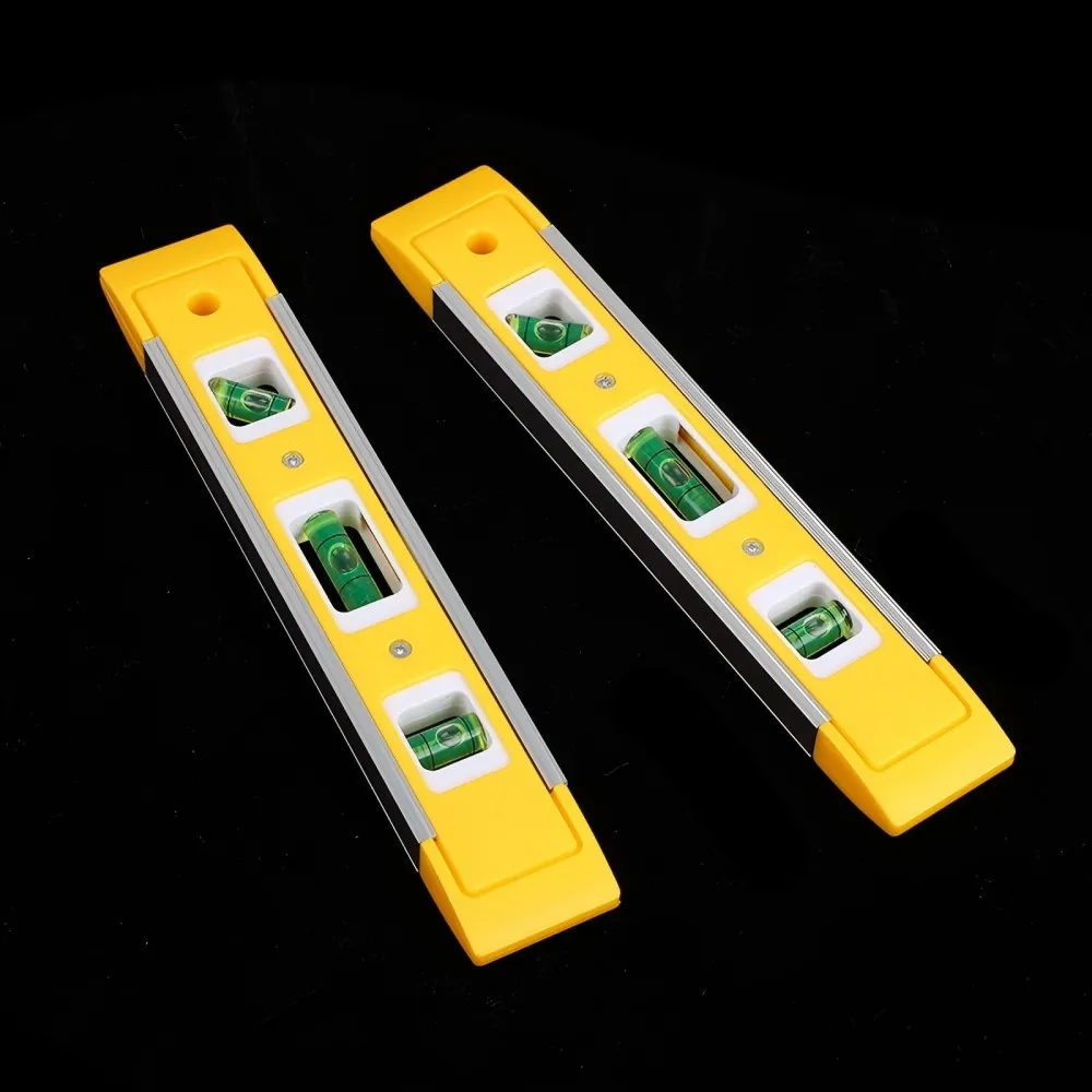 2pcs Level Gauge Aluminum Alloy Strong Magnetic Mini Three Type Level Gauge Horizontal Bubble Aluminum Alloy Level Gauge