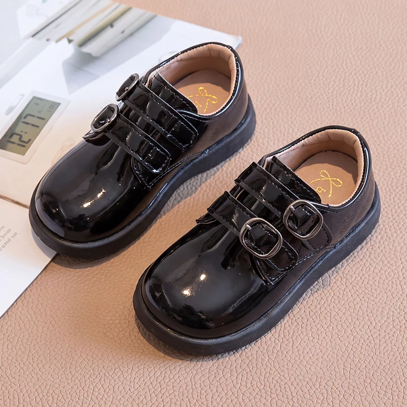 Boys Leather Shoes for Party Wedding Children Black School Uniform Shoes Non Slip Kids Formal Performance Shoes Size 16-25