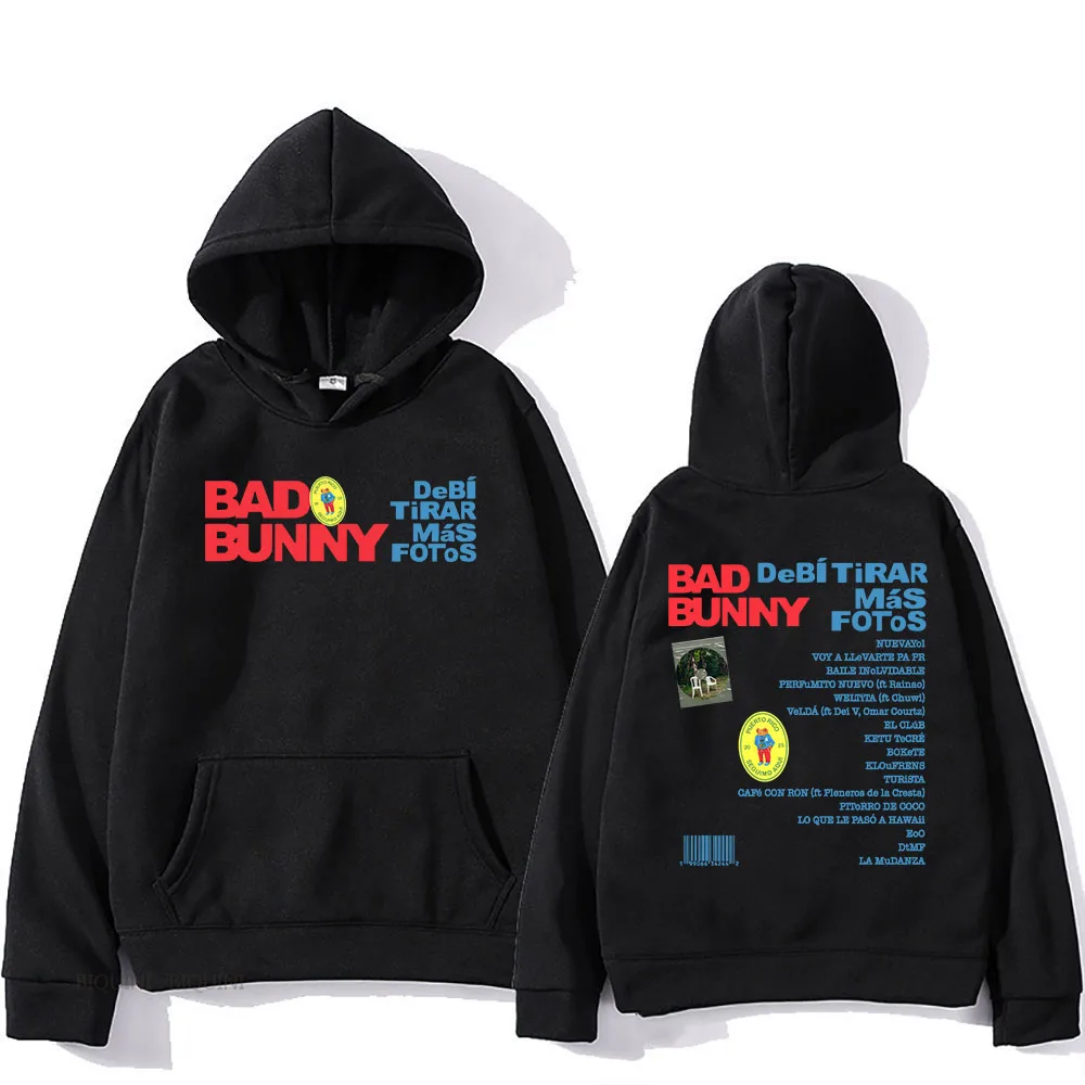 Men Hoodies Album Debí Tirar Más Fotos DTMF Printing Sweatshirts Bad Bunny Graphic Sudaderas Streetwear Unisex Hip Hop Pullovers