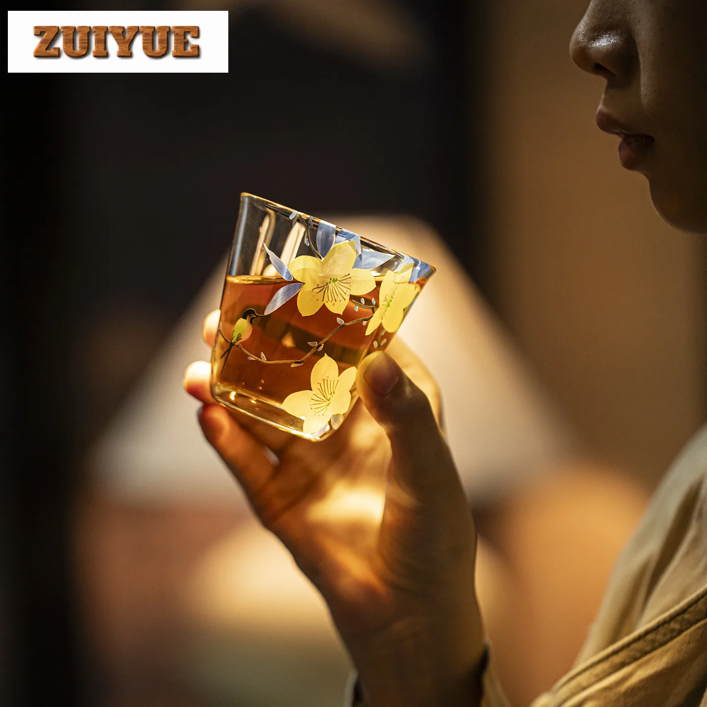 110 مللي رسمت باليد الزنبق الزجاج فنجان الشاي الرجعية وعاء الشاي مجموعة من أكواب الشاي تذوق رائحة كوب تشازان ماستر أكواب تشا الديكور هدية