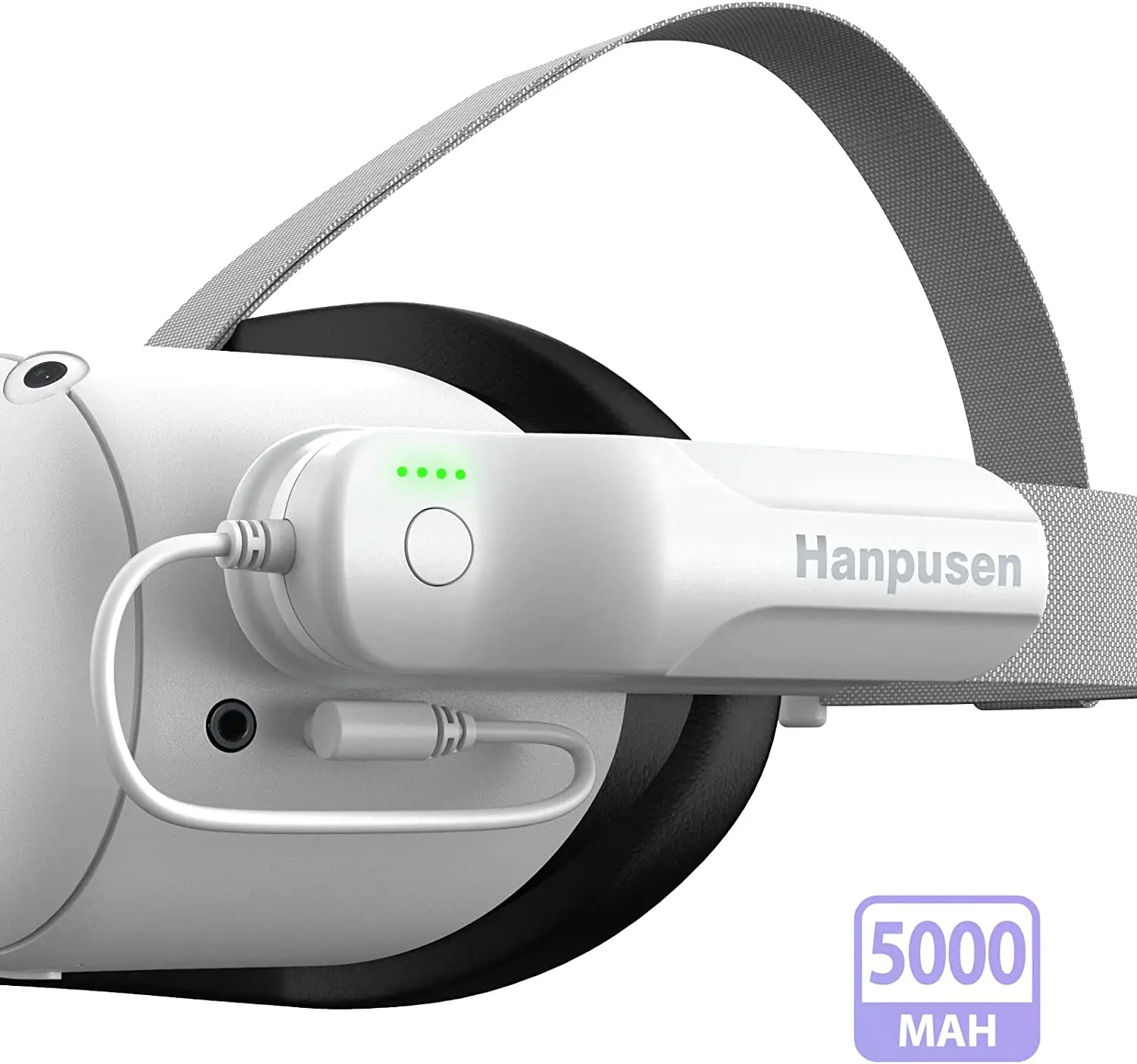 

Для Oculus Quest 2 Аккумуляторный блок 5000 мАч портативное зарядное устройство для Quest 2 Oculus оригинальный ремешок и Элитный ремешок Увеличенное время воспроизведения VR