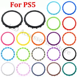 JCD 4pcs Plastic Colorful Accent Thumbstick Rocker Accent Rings For PS5 Controller Gamepad Accessories