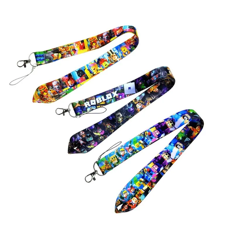 

Cartoon ROBLOXS Game Lanyard with Long Chest Card and Mobile Phone Strap Camera Rope for Gamers Birthday Supplies