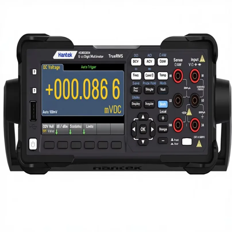Multímetro Digital Hantek HDM3065 de 6.5 Pulgadas con Rango Automático/Manual, True RMS, Medición de Alta Precisión, Voltaje CA/CC