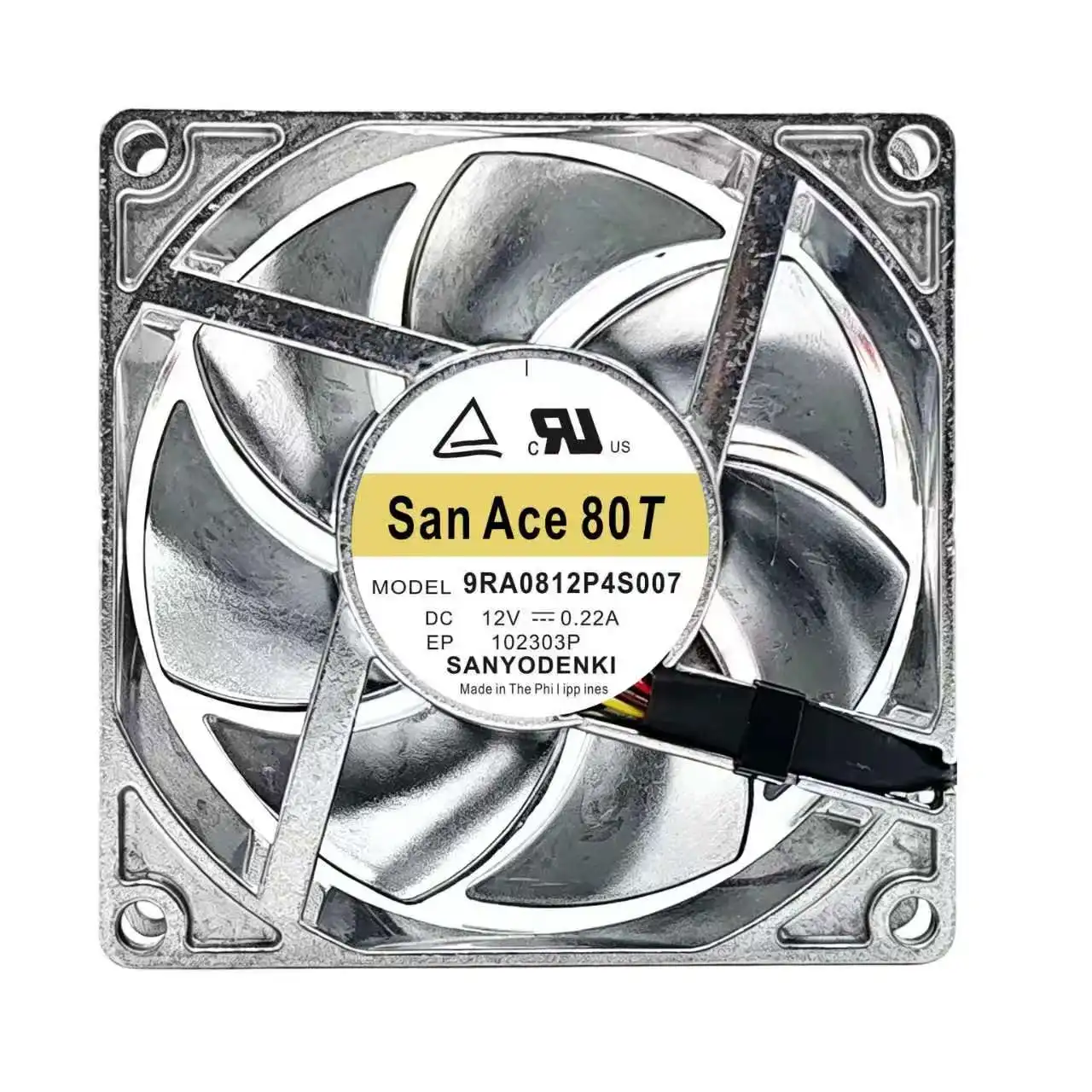 For San Ace 80T 9RA0812P4S007 80mm 8025 Fan 12V 0.22A 4Pin PWM Server Cooling Fan High Airflow Industrial Axial Cooler