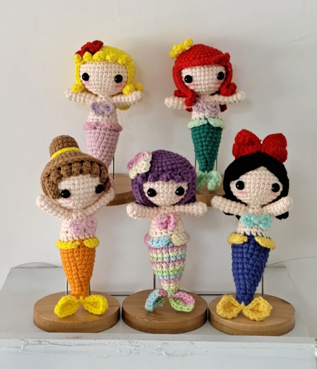 

DIY Handmade Wool Crochet Mermaid Princess Series Baby Finished Doll/pendant Accessories