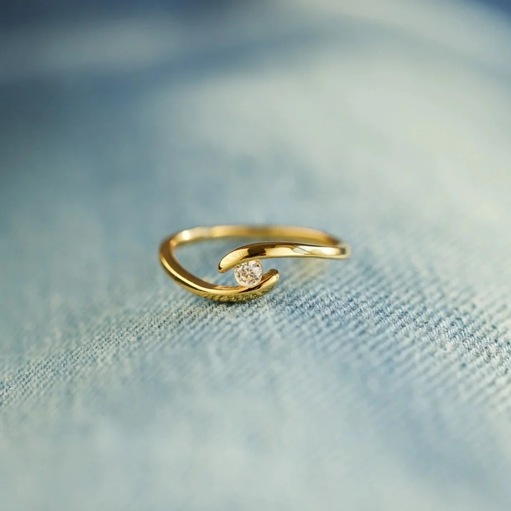 Trumium 925 Sterling Silver Zircon Rings For Women Exquisite Gold Plated Crystal Hug Finger Ring Wedding Engagement Jewelry