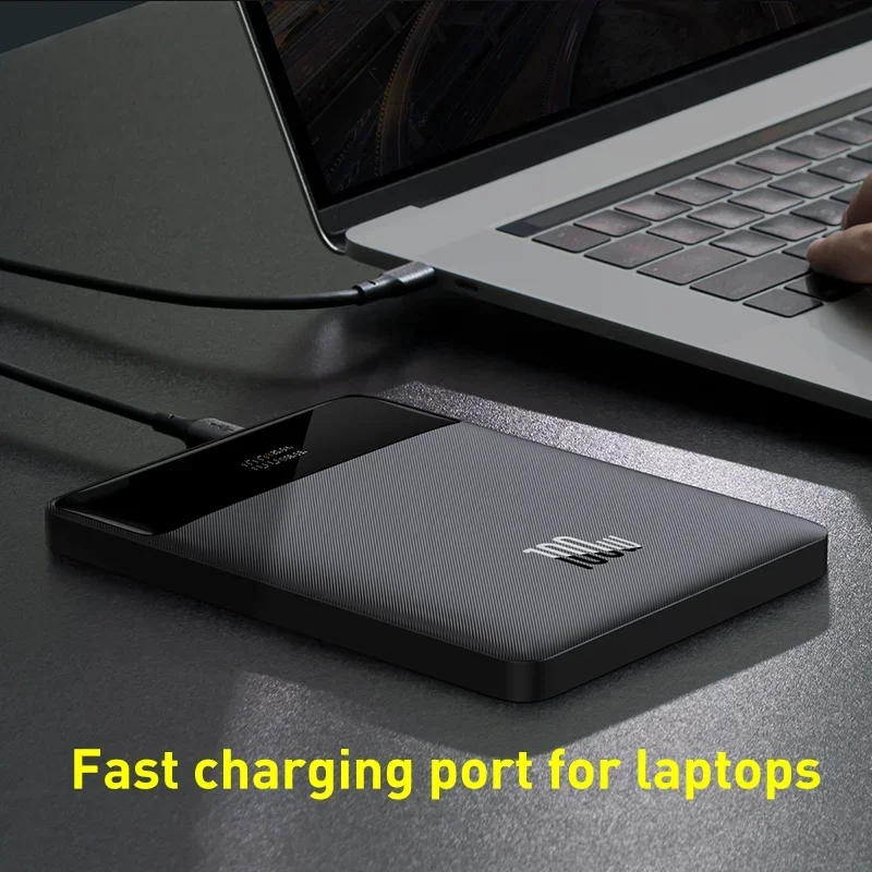 New 100W 20000mAh Type C PD Fast Charging Power Bank: Portable External Battery Charger for Notebook with 100W Cable