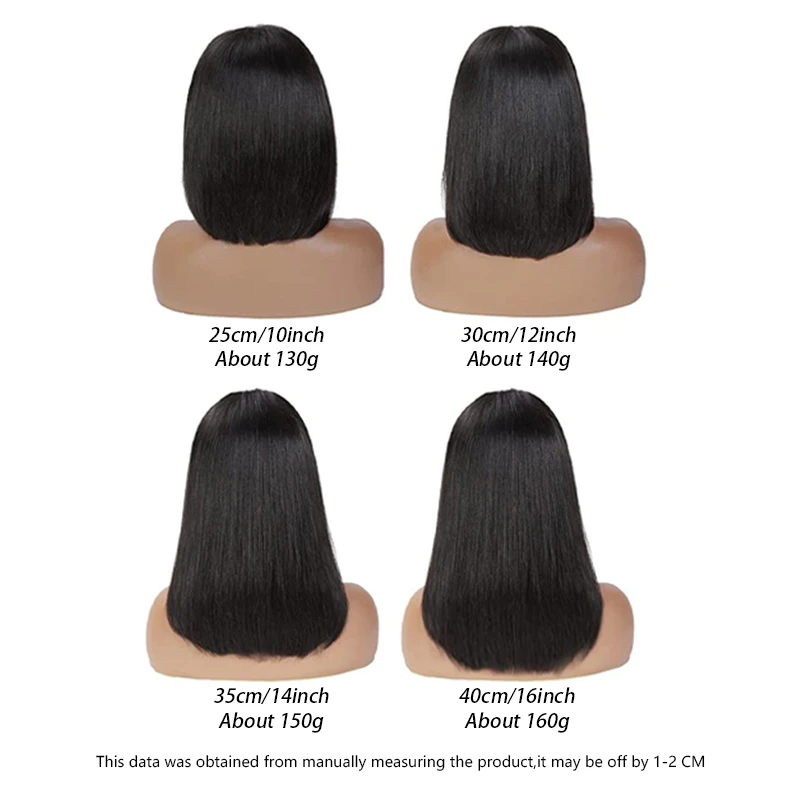 13x4 الدانتيل الباروكة الأمامية 150% الكثافة 100% الشعر البشري 10-16 بوصة أسود بوب شعر مستعار قبل قطعها شعري طبيعي شعر مستعار المرأة قصيرة مستقيم